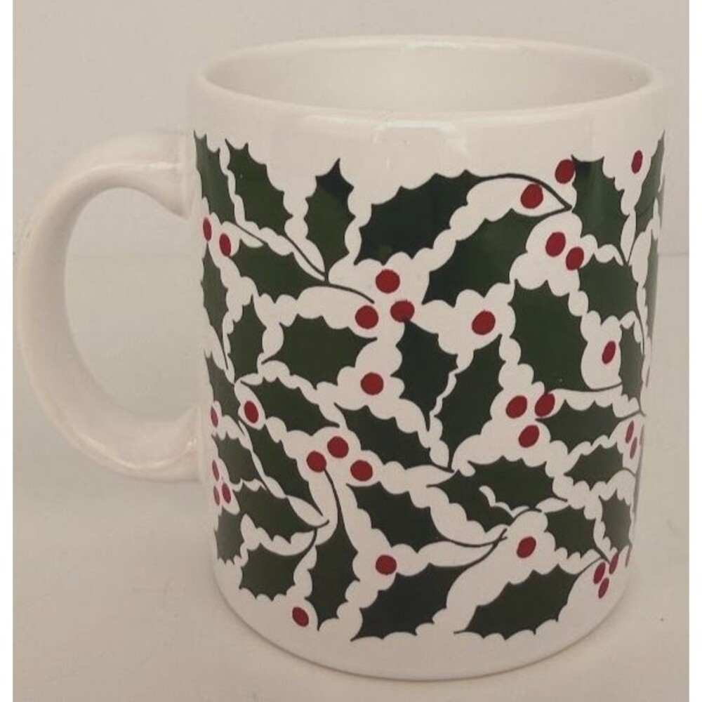 Waechtersbach Germany Christmas Holly on White Mug Made in Spain